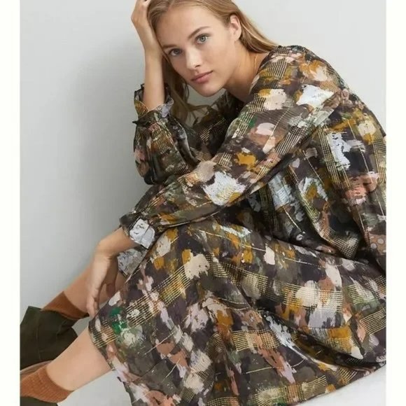 Anthropologie • Blair Metallic Shimmer Smocked Maxi Dress || Medium - Picture 2 of 7